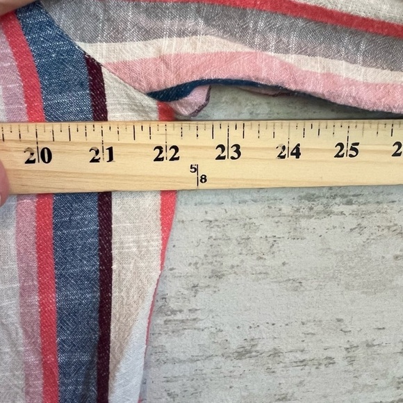 Mlle Gabrielle Vertical Striped Shirt Dress Sz XL Button Up Spring Easter Colors - Picture 13 of 15